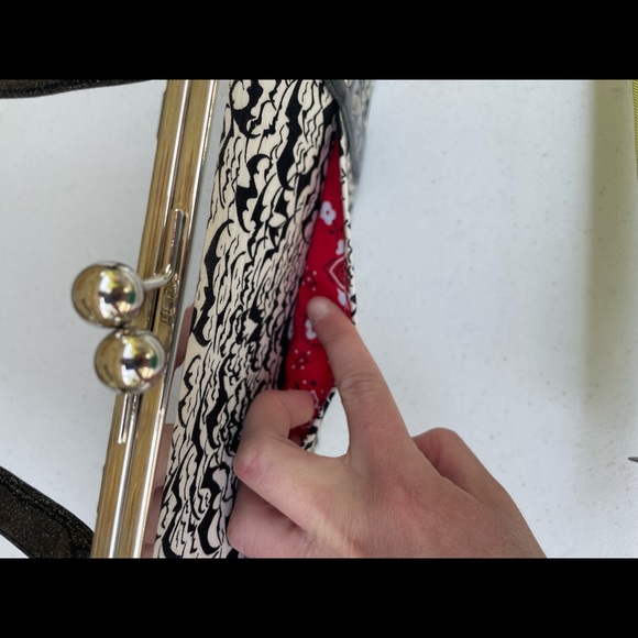 Rare Hold Fast Bat Shoulder Bag Purse Kiss Lock Paisley Halloween - Picture 8 of 15